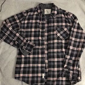 Weatherproof Men's Button up Collar Flannel Plaid Shirt Medium